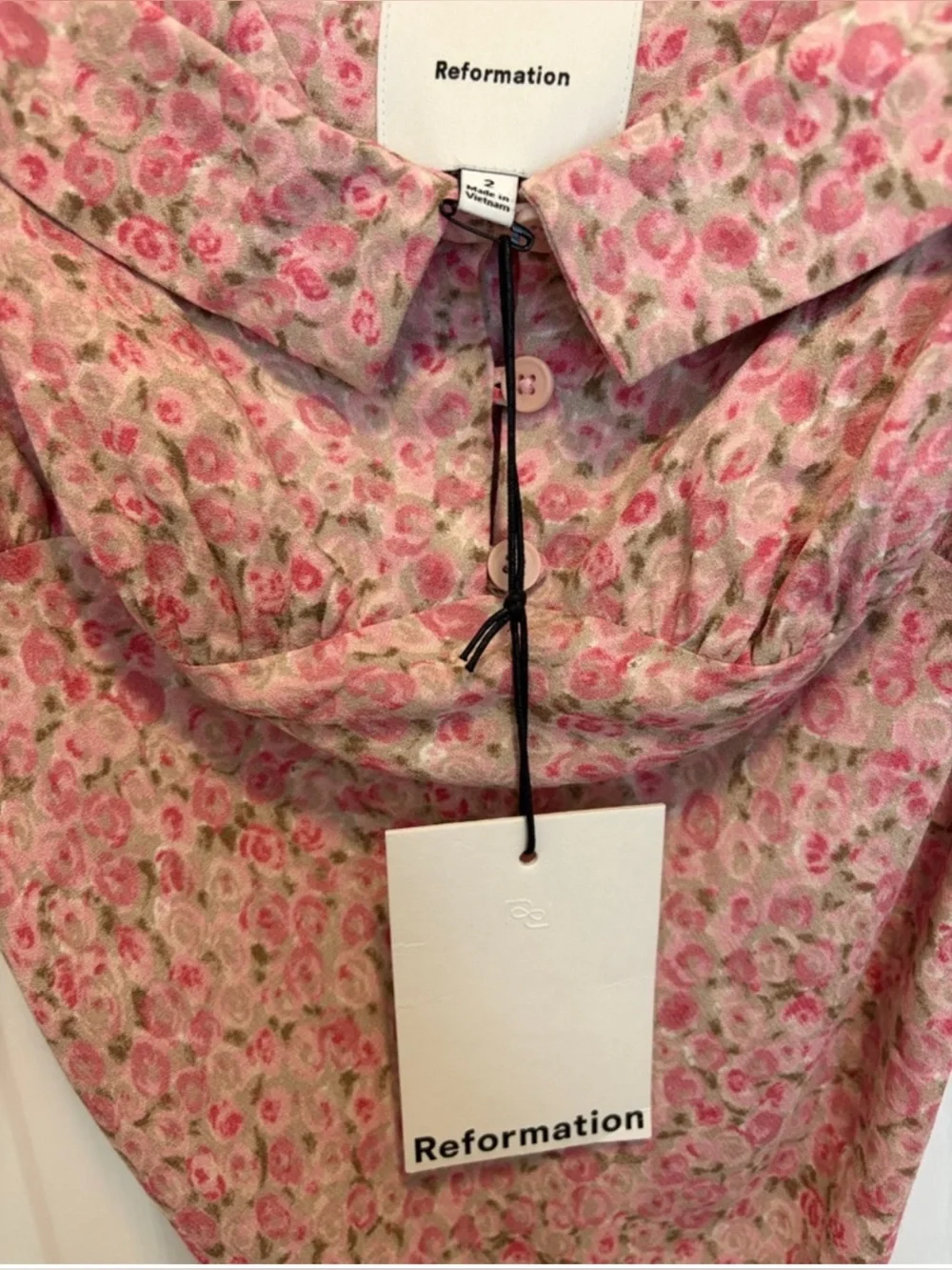 Reformation Tancy Dress Floral Rose Pink Maxi Dress 2 NWT - Picture 6 of 6